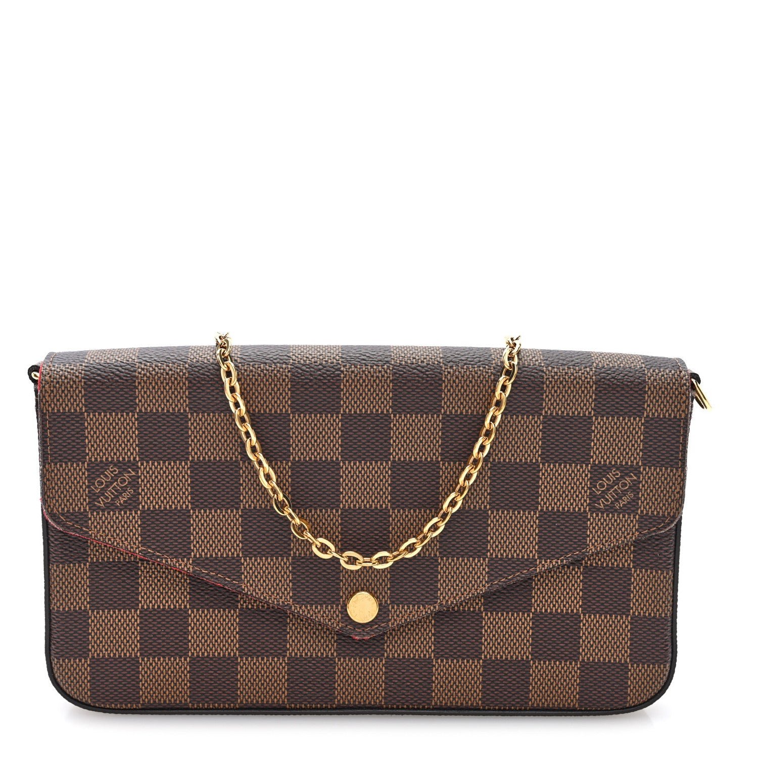 Louis Vuitton Damier Ebene Pochette Felicie Chain Wallet