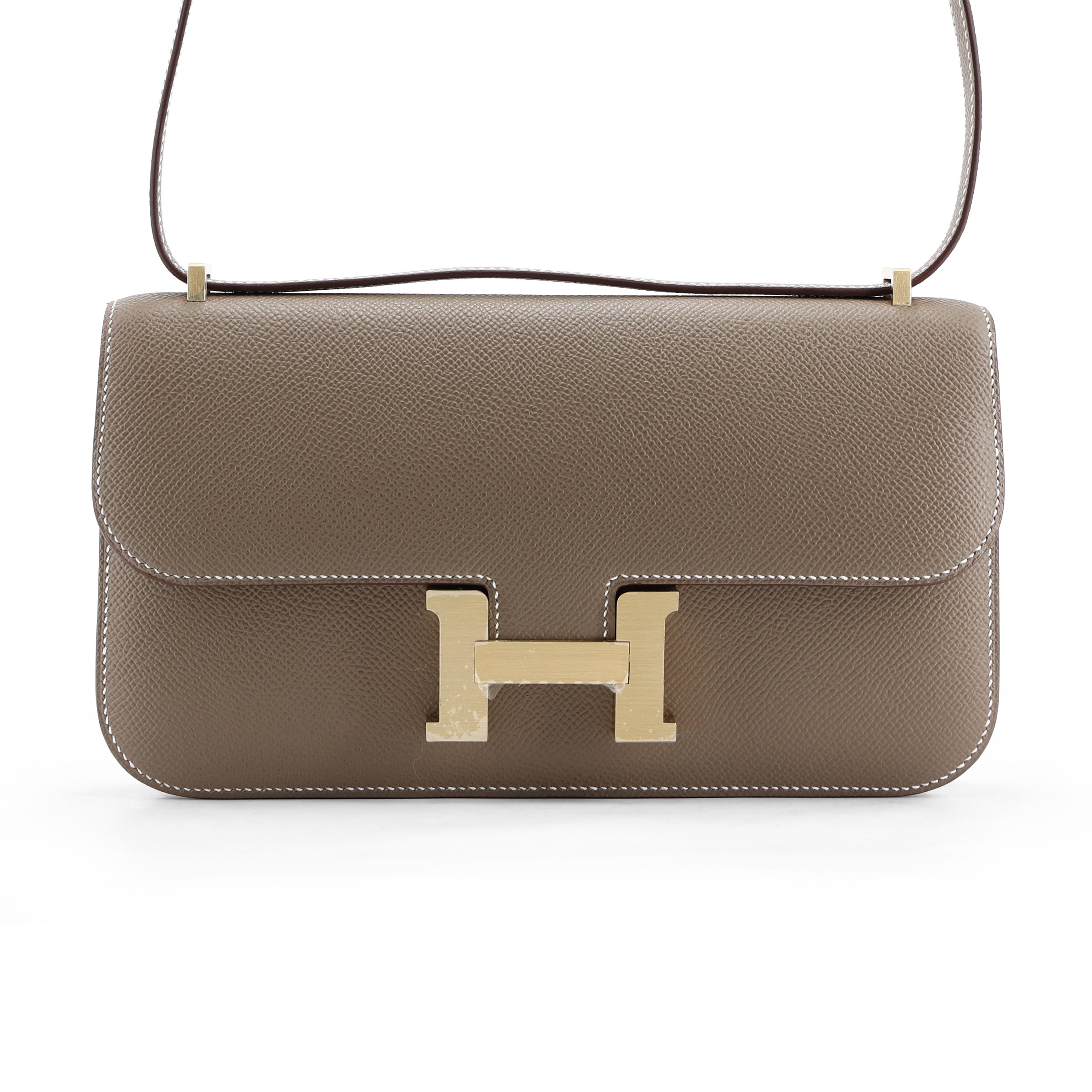 Brand New ( Rank N ) HERMÈS Constance Elan Etoupe (18) Epsom Brushed Gold hardware K (2025)
