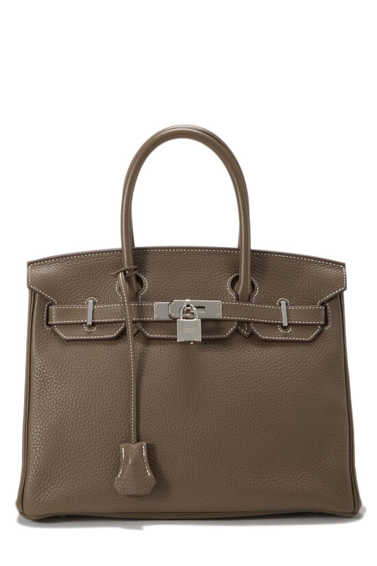 Hermes Etoupe Clemence Birkin 30