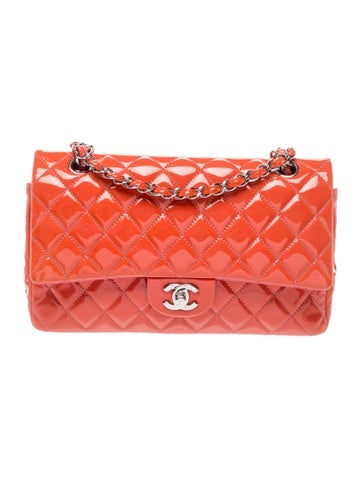 Classic Patent Medium Double Flap Bag