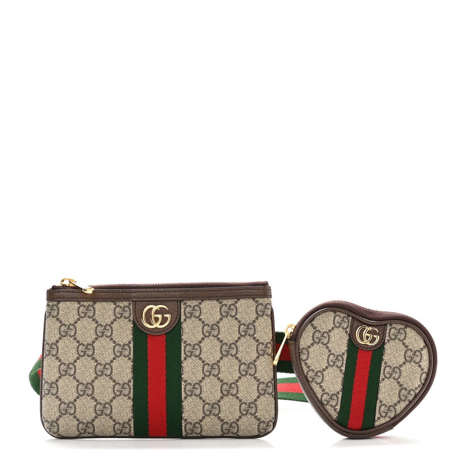 Gucci GG Supreme Monogram Web Ophidia Utility Belt Bag 75 30 Beige Ebony New Acero
