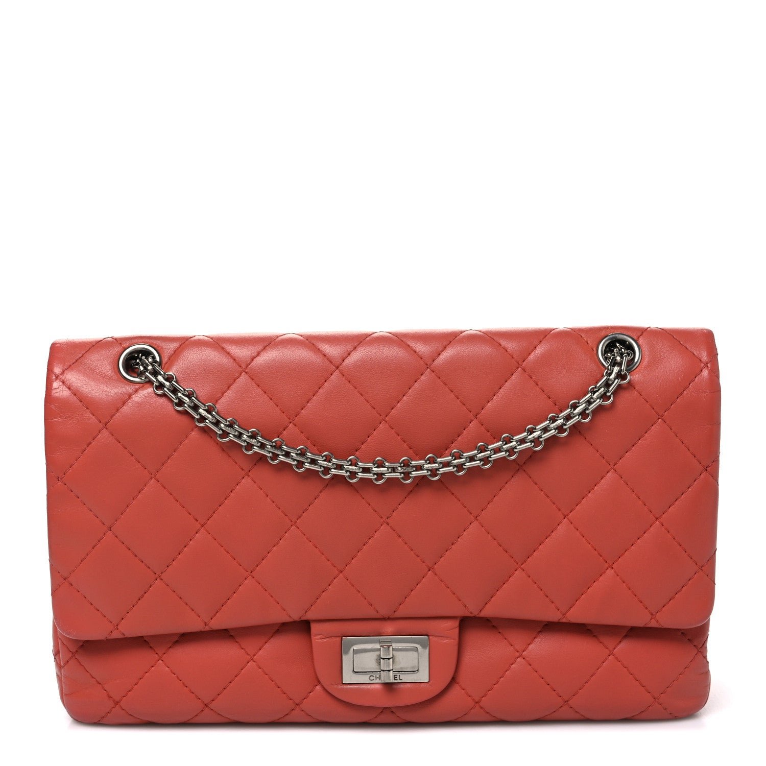 Chanel Aged Calfskin Quilted 2.55 Reissue 227 Flap Orange