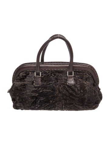 Fur Top Handle Bag