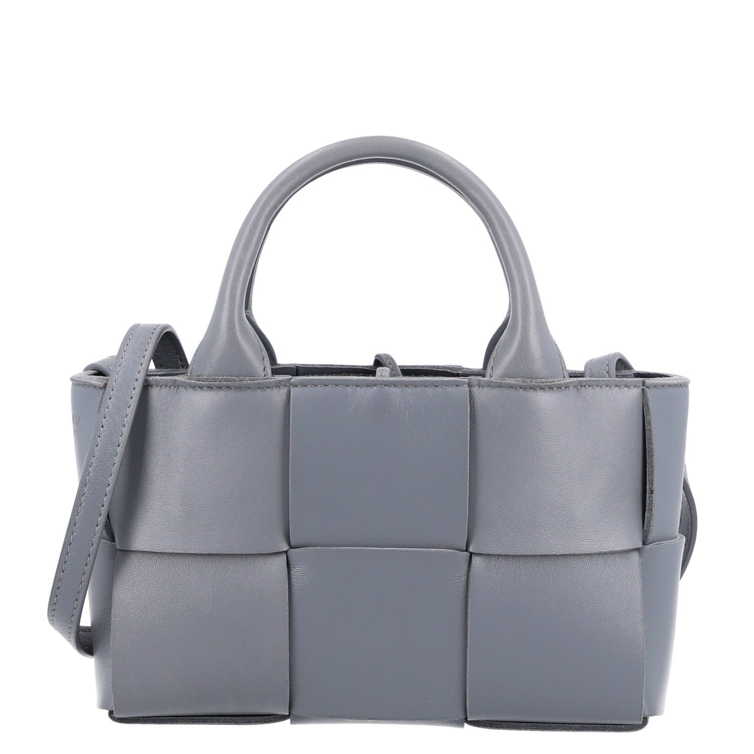 Bottega Veneta Lambskin Maxi Intreccio Candy Arco Tote Thunder