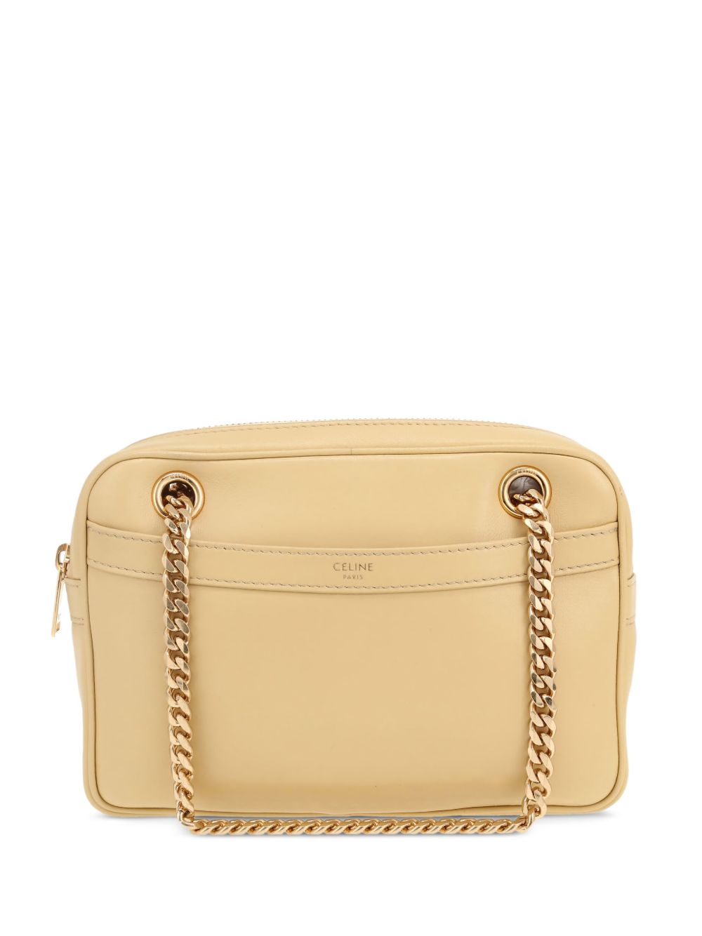 chain-strap leather shoulder bag