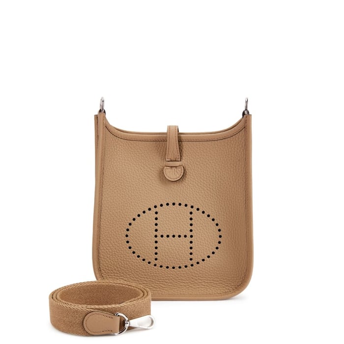 Hermes Beige Marfa Clemence Mini Evelyne II TPM 16 Palladium Hardware, 2024