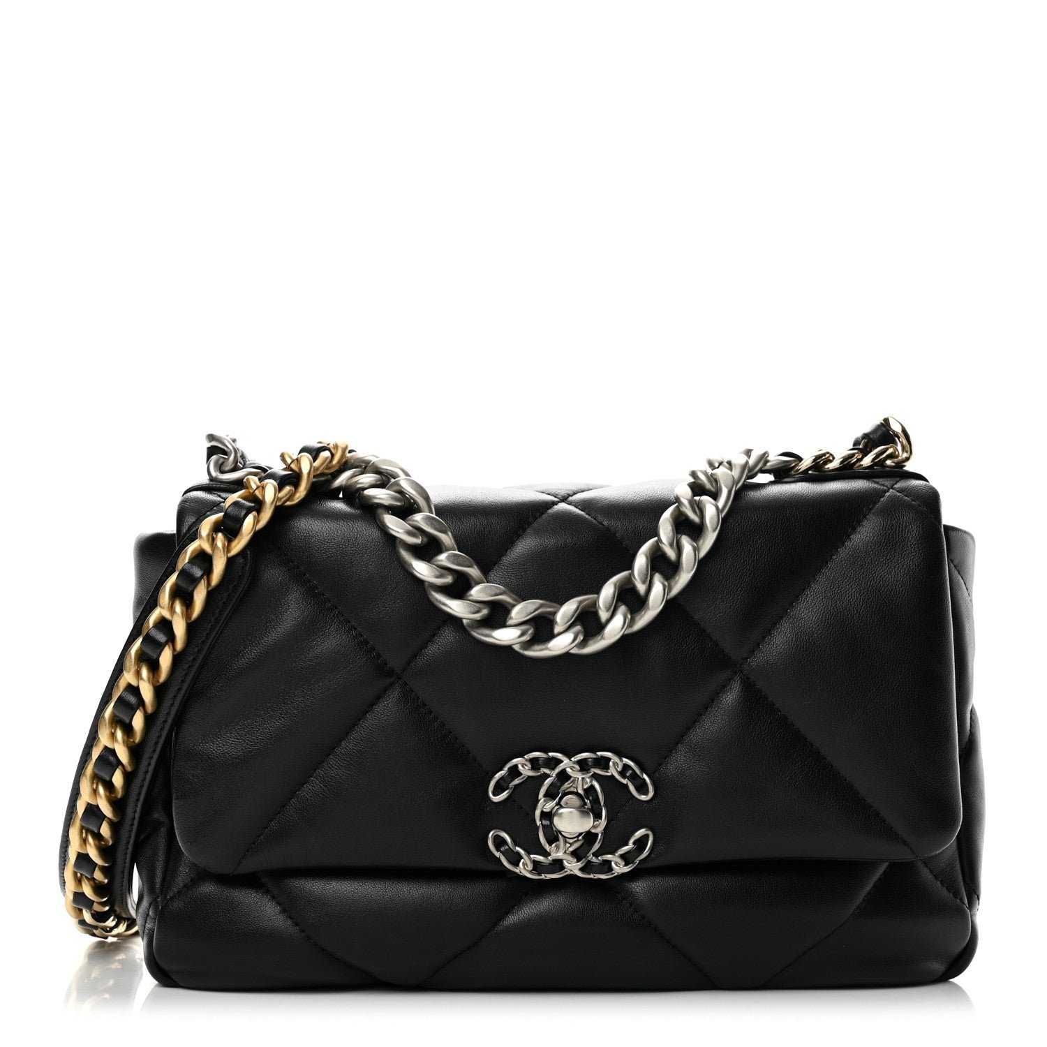 Chanel Lambskin Quilted Medium Chanel 19 Flap Black