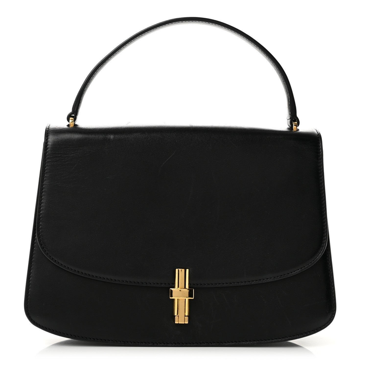 The Row Sleek Calfskin The Sofia 10 Top Handle  Black