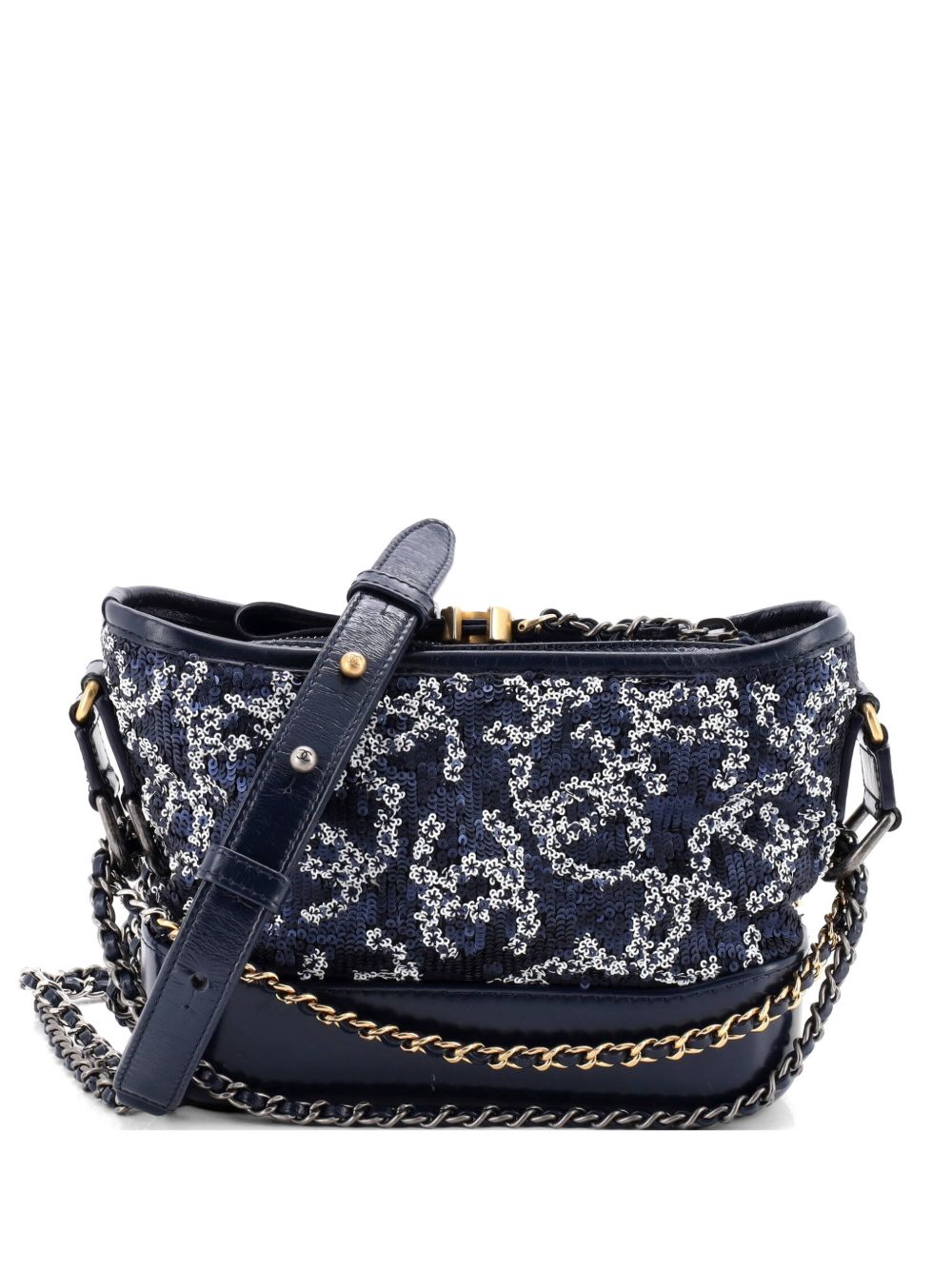 Gabrielle Logo Motif Sequins Small hobo bag