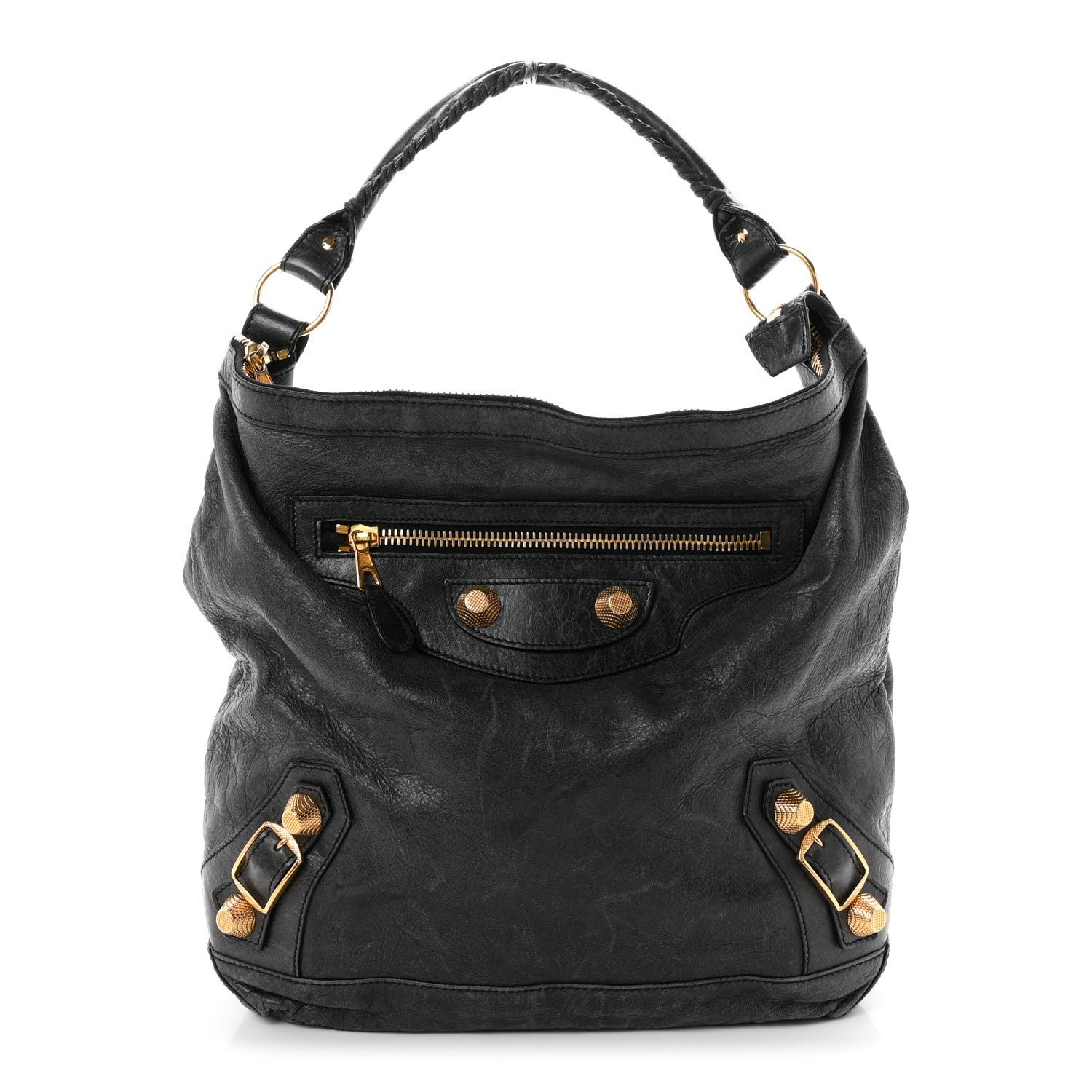 Balenciaga Agneau Giant 21 Gold Hardware Day Hobo Black