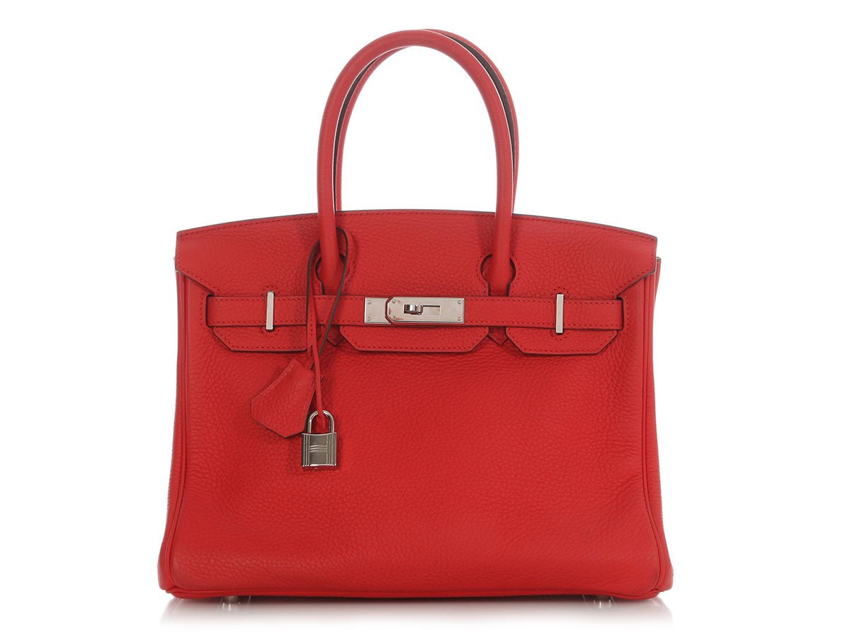 Hermes Hermès Rouge Tomate Clémence Birkin 30
