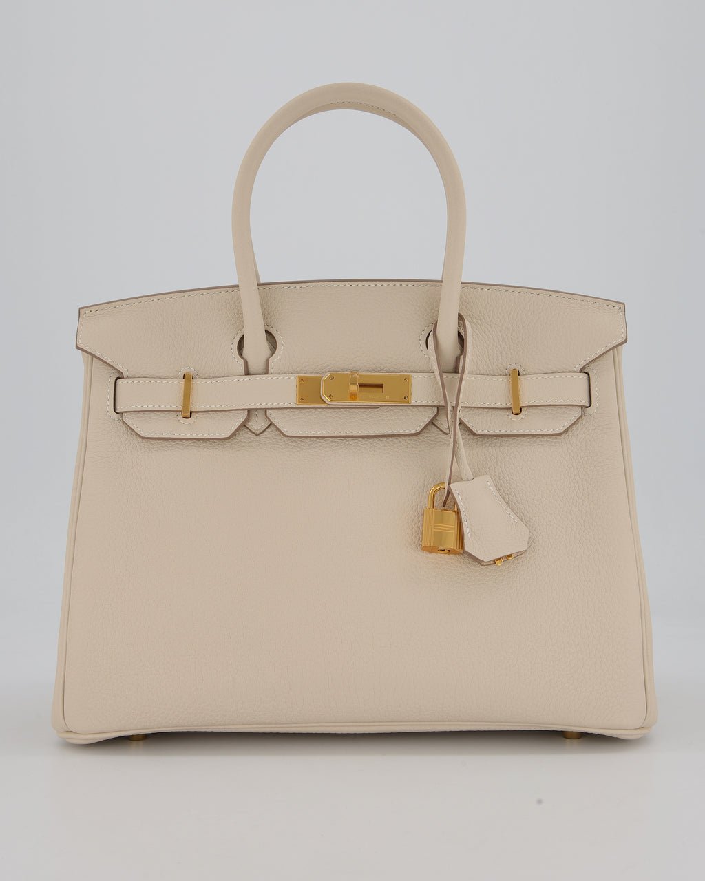 *RARE* Hermès Birkin 30 Retourne Bag in Craie Togo Leather with Gold Hardware