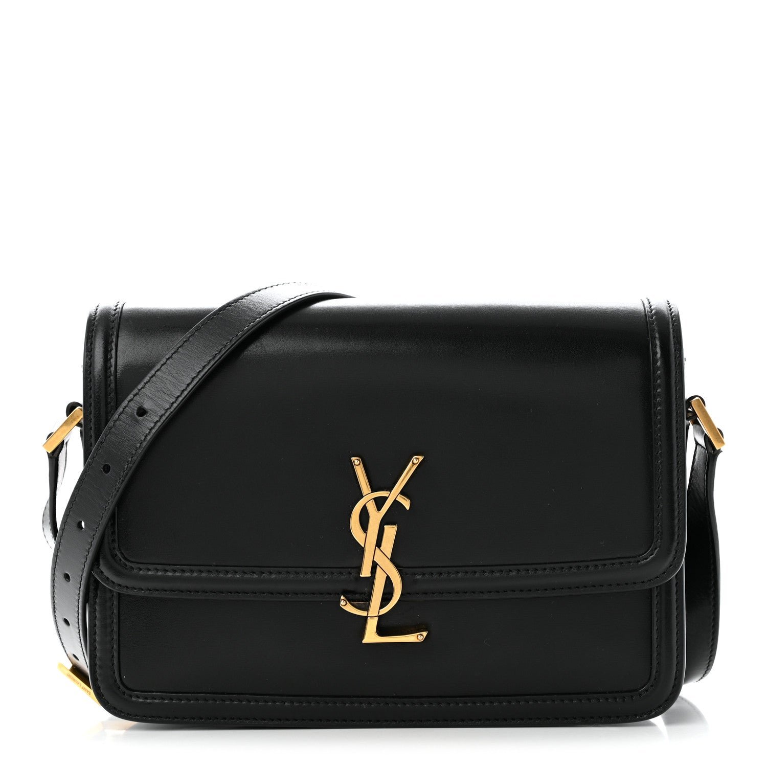 Saint Laurent Smooth Calfskin Small Solferino Satchel Black
