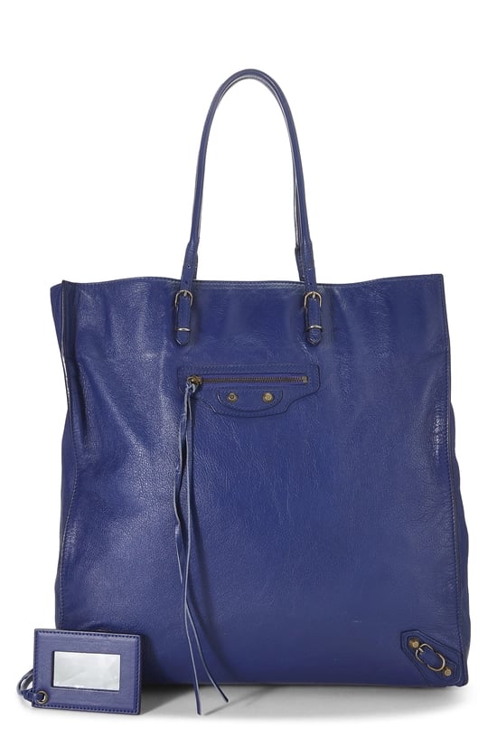 Balenciaga Blue Calfskin Papier A5 Tote