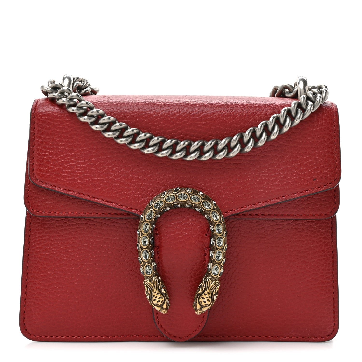 Gucci Gucci Calfskin Mini Dionysus Shoulder Bag Hibiscus Red