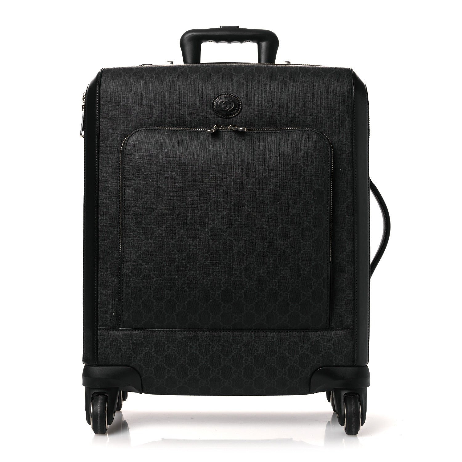 Gucci GG Supreme Monogram Four Wheel Suitcase Black Grey
