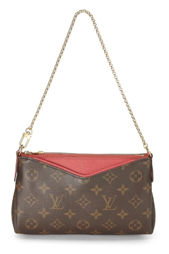 Red Monogram Canvas Pallas Clutch