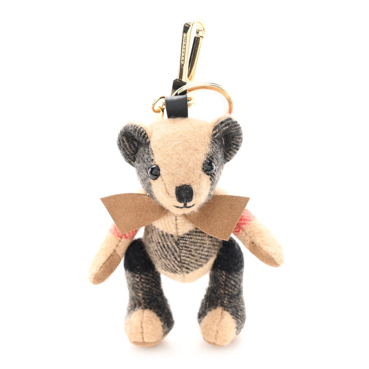 Burberry Cashmere House Check Thomas Bear Bag Charm Camel