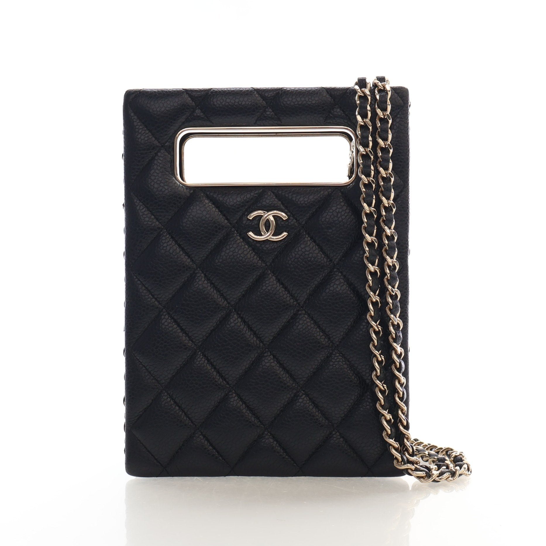 Chanel Small Caviar Evening Box Clutch On Chain