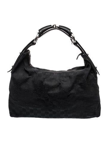 GG Canvas Horsebit Hobo