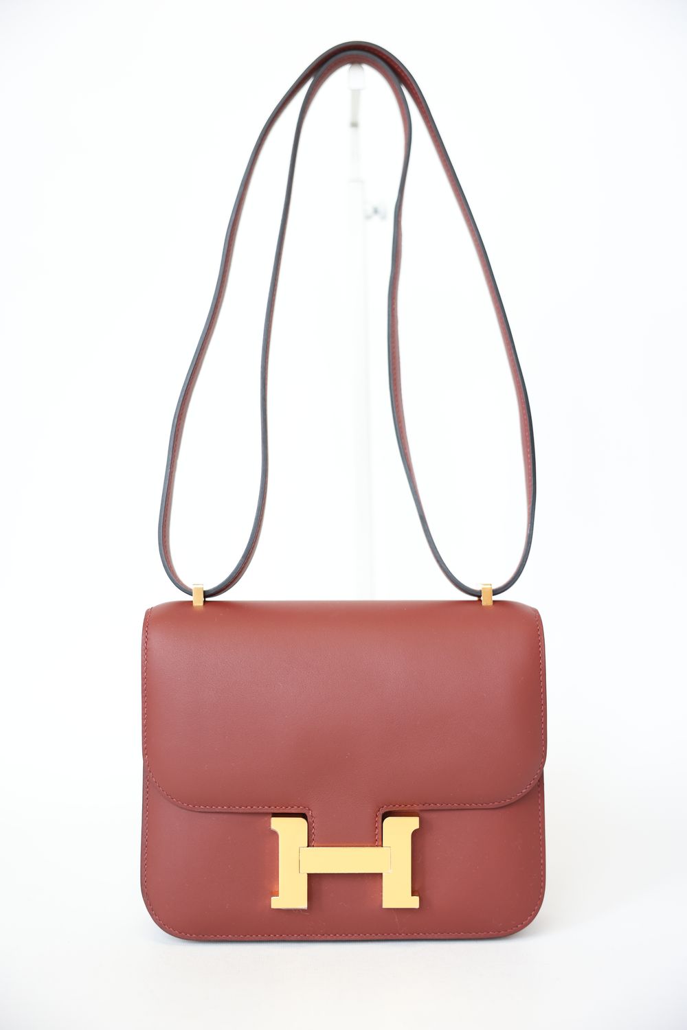 Hermes Constance 18 Bag, Red Rouge H Swift Leather and Gold Hardware, K 2025 Stamp, New in Box WA001