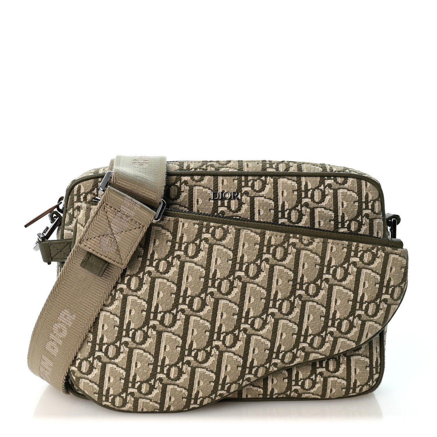 Christian Dior Oblique Saddle Triple Pouch Green