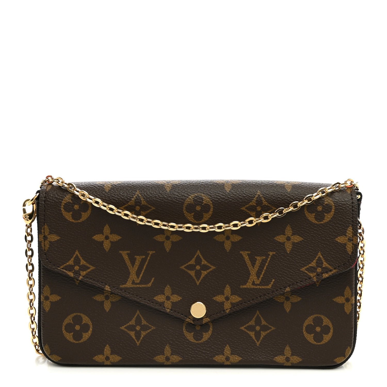 Louis Vuitton Monogram Pochette Felicie Chain Wallet Fuchsia