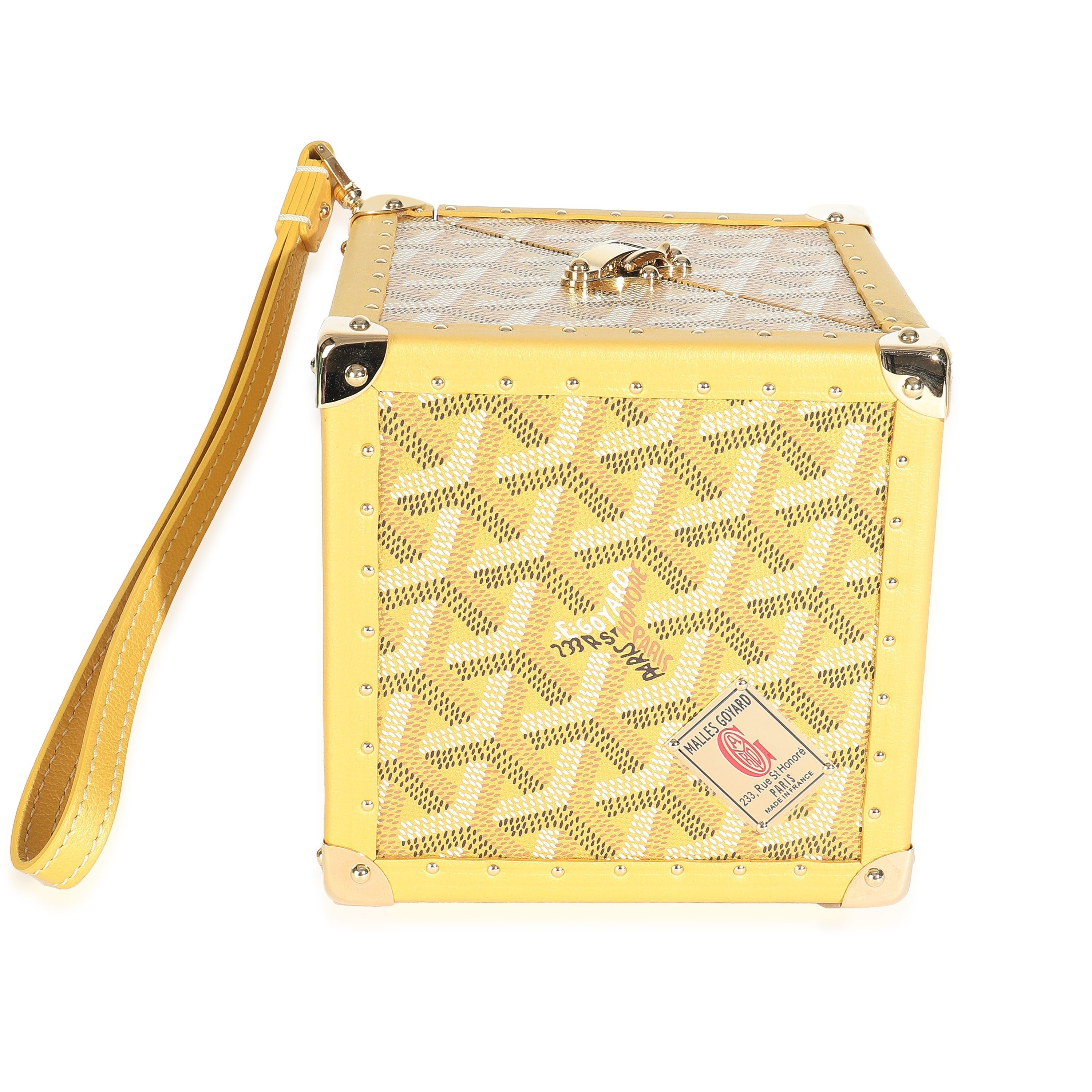 Goyard Gold Goyardine Canvas De Trunk Bag