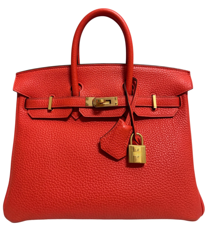 Hermes Orange Poppy Togo Birkin 25 Gold Hardware, 2021