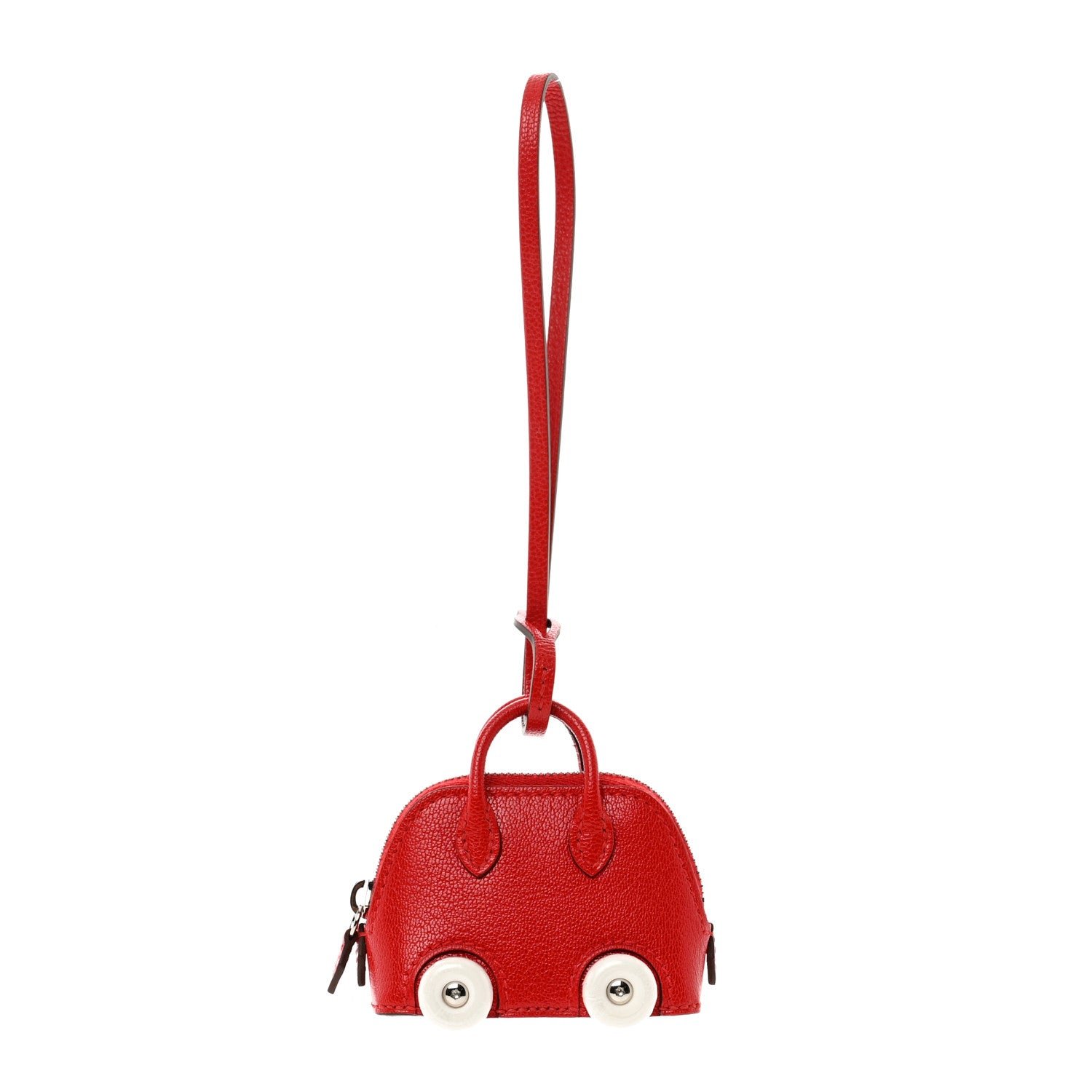 Hermes Chevre Mysore Bolide On Wheels Bag Charm Rouge de Coeur