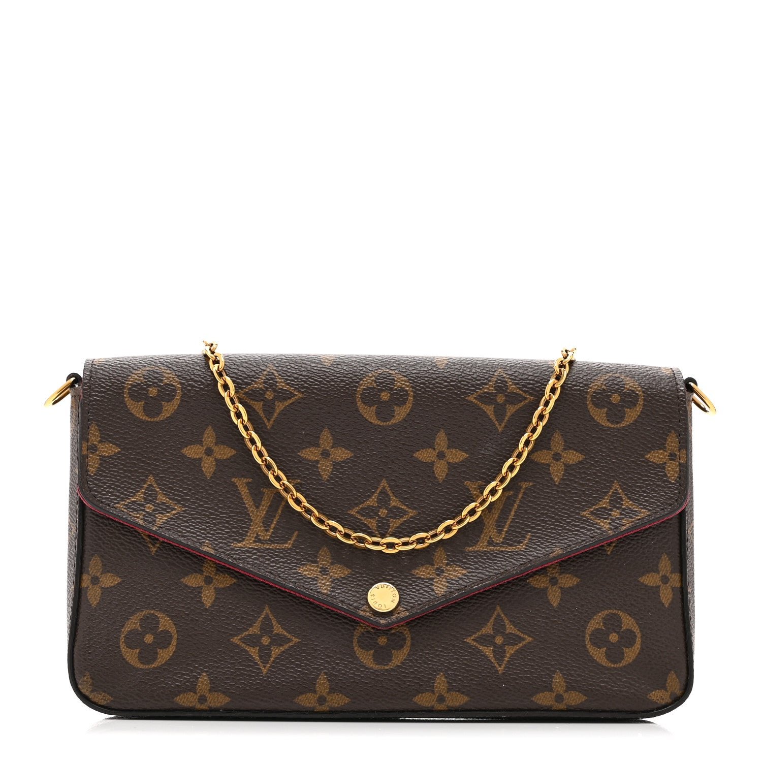 Louis Vuitton Monogram Pochette Felicie Chain Wallet Fuchsia