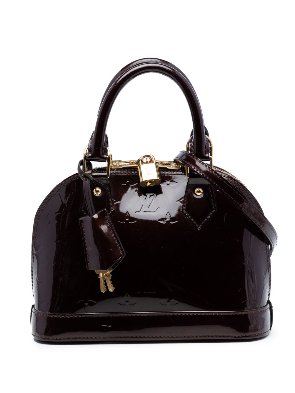 2014 Monogram Vernis Alma BB satchel