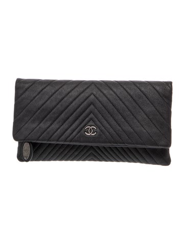 Beauty CC Chevron Foldover Clutch