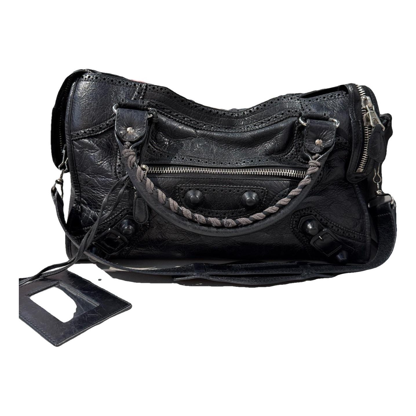City leather handbag