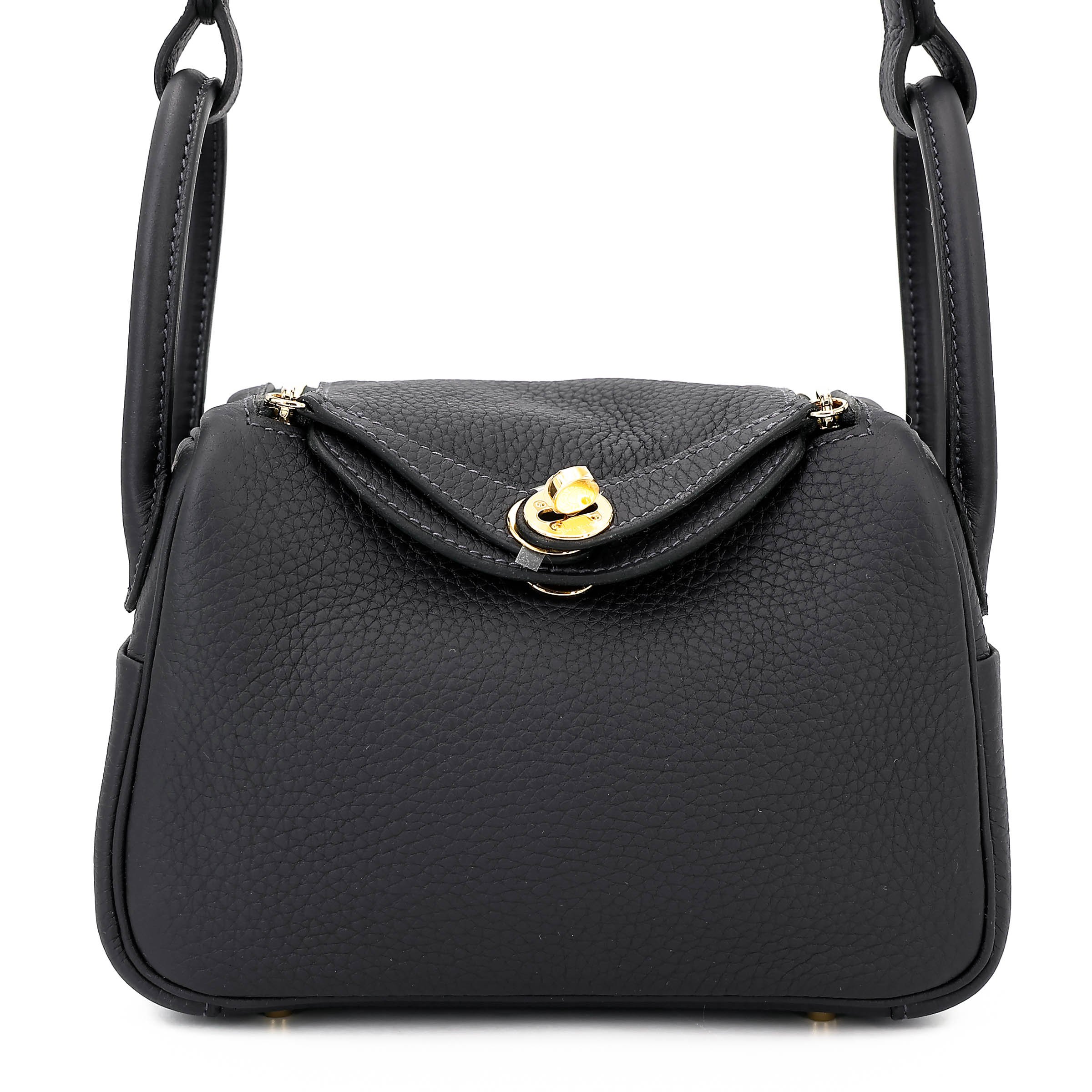Brand New ( Rank N ) HERMÈS Mini Lindy II Caban (3Y) Clemence Gold hardware K (2025)