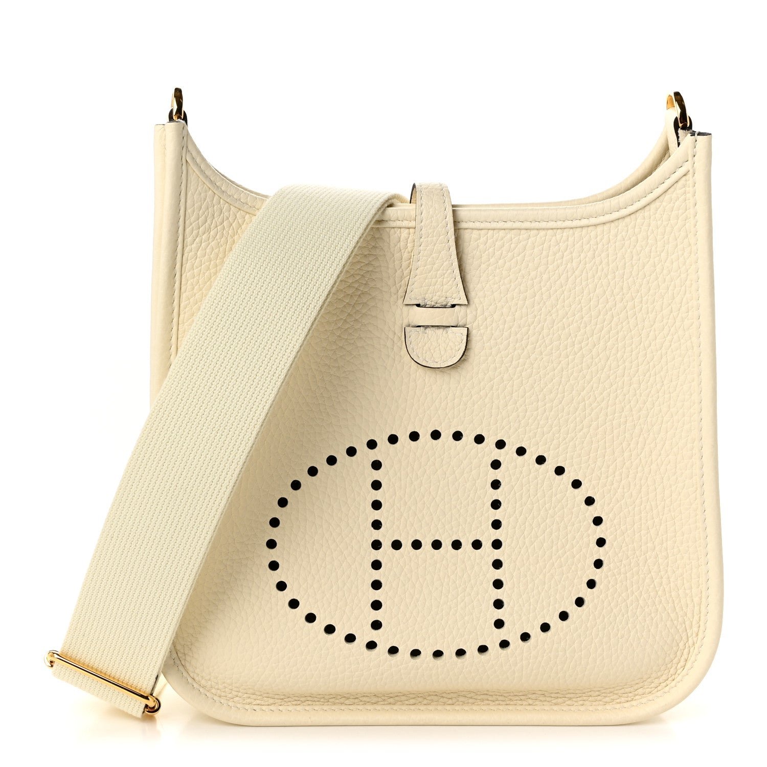 Hermes Hermes Taurillon Clemence Evelyne 23 Poche III Cream