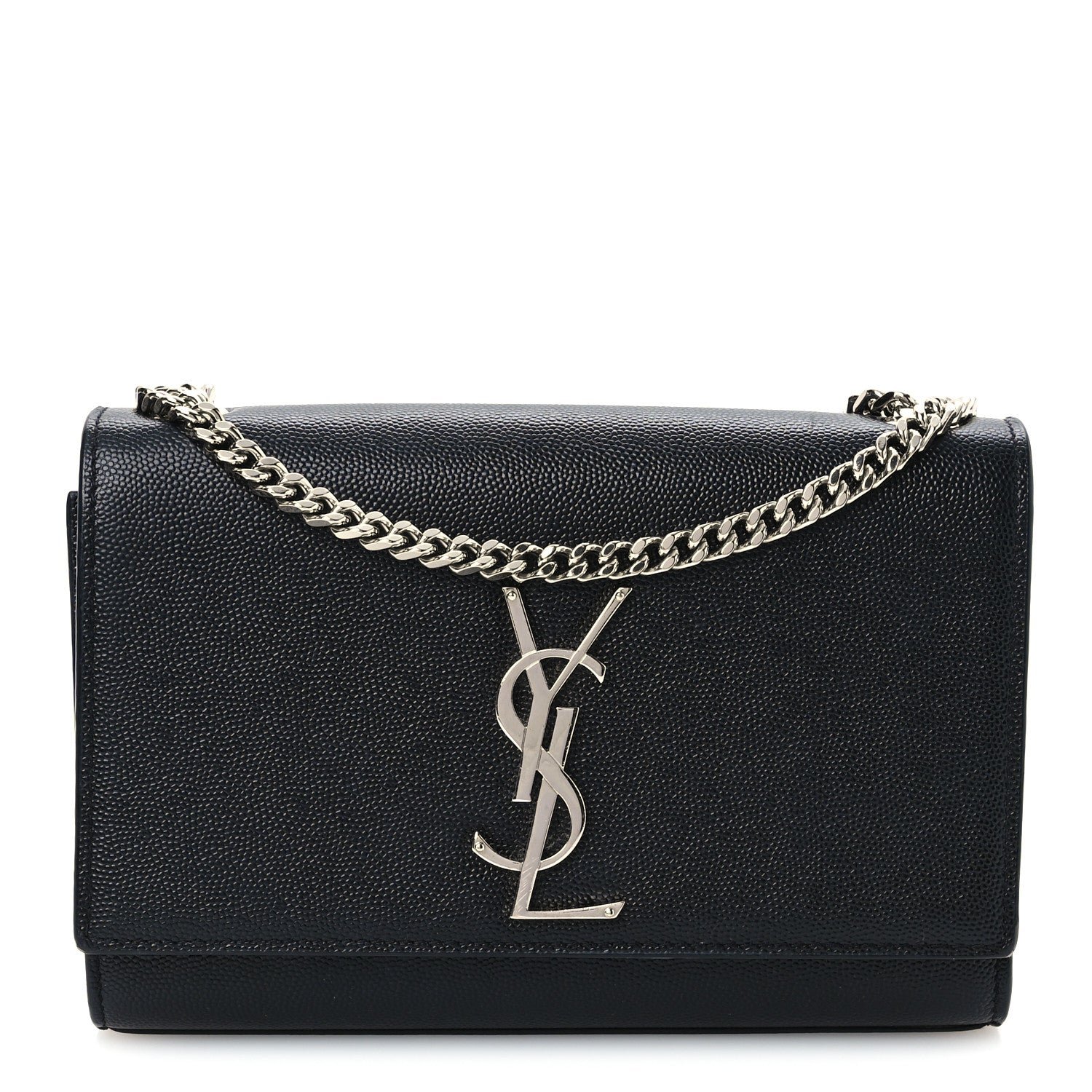 Saint Laurent Grain De Poudre Small Monogram Kate Satchel Black