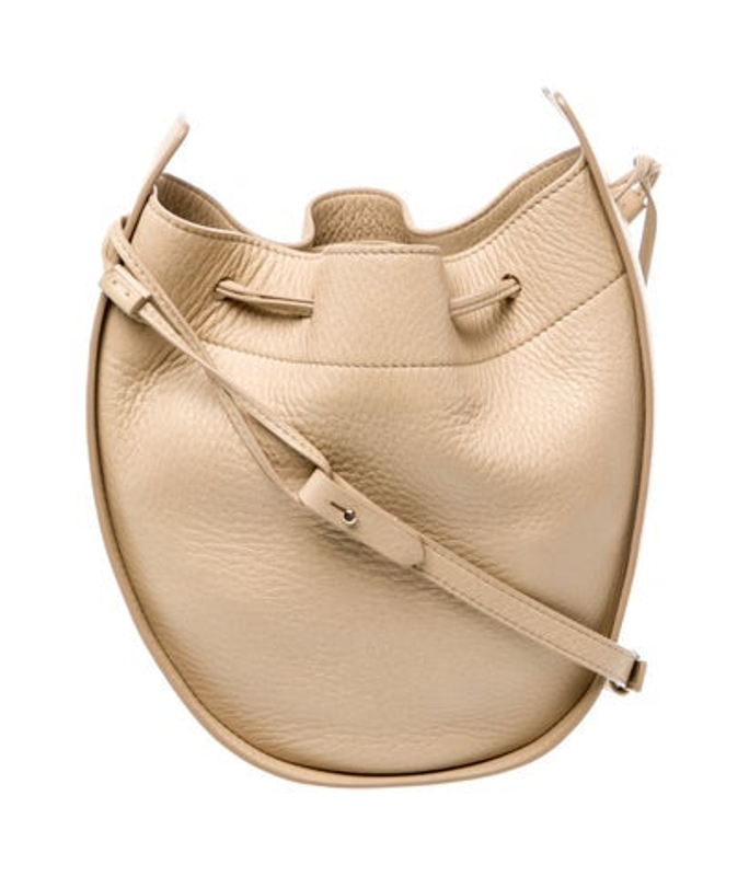 The Row Row Leather Drawstring Pouch Bag Small