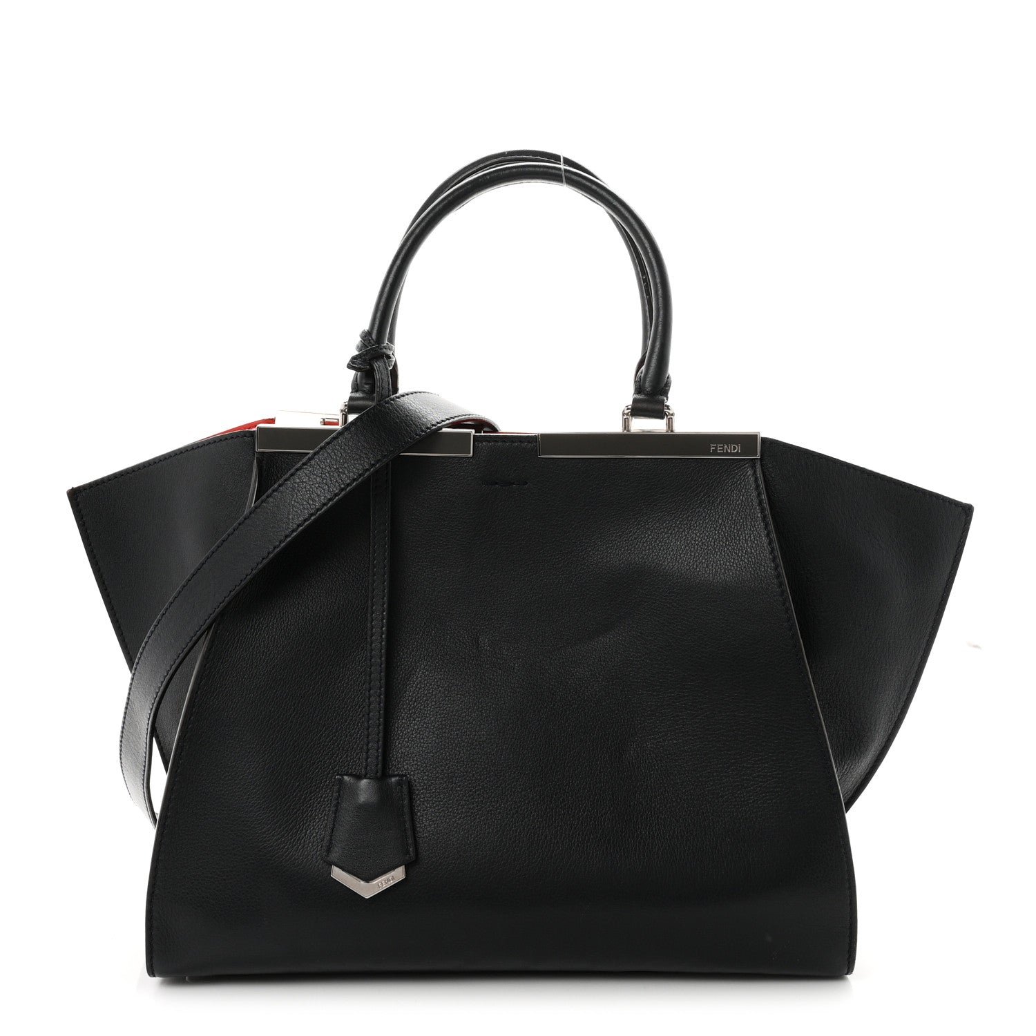 Fendi Vitello Dolce Marmol Shiny Nappa Petite 3Jours Tote Blue Notte