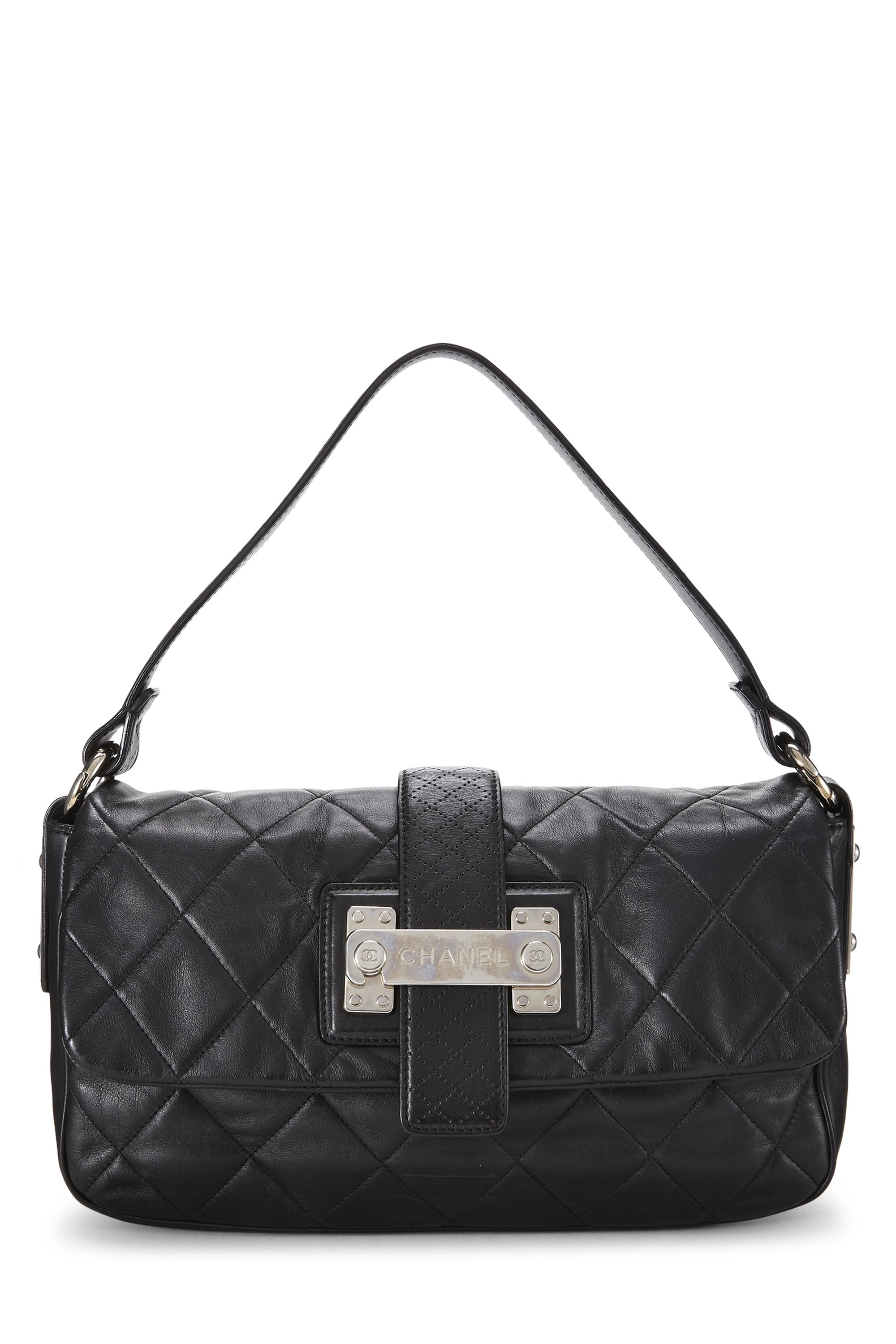 Black Lambskin Paris-Londres Door Latch Flap Bag