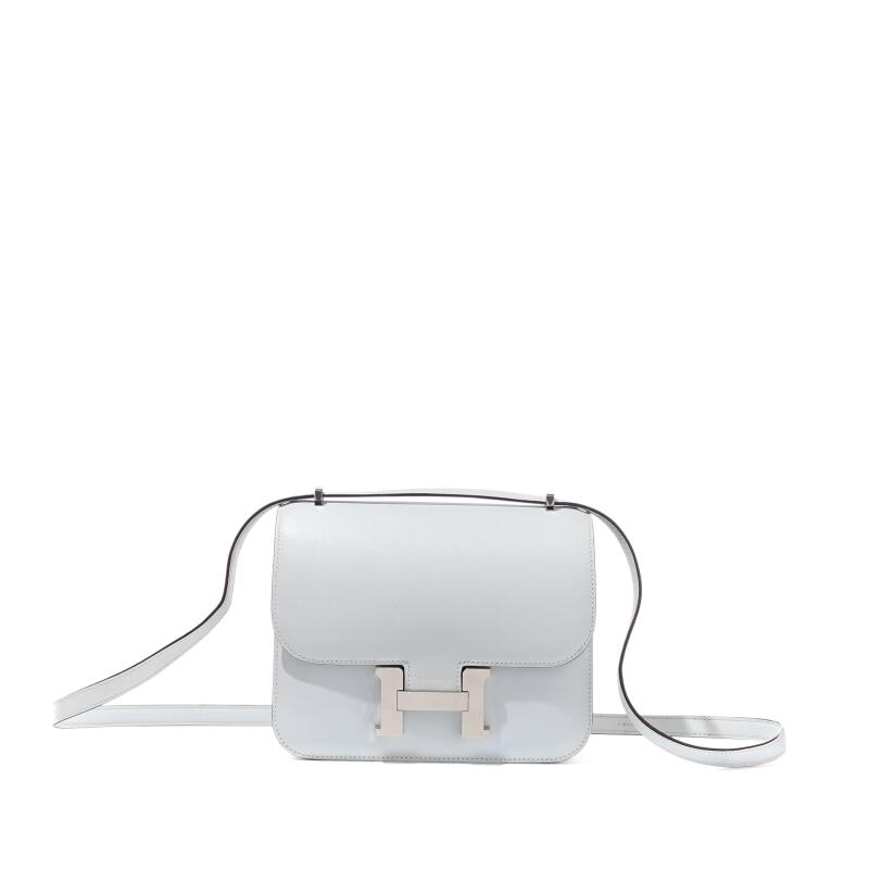 Hermes Bleu Pale Swift Mini Constance 18 Palladium Hardware, 2020