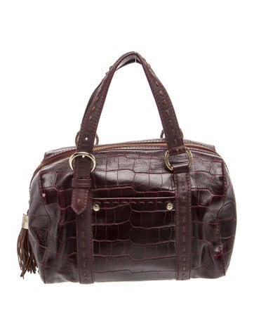 Lancel Embossed Leather Top Handle Bag