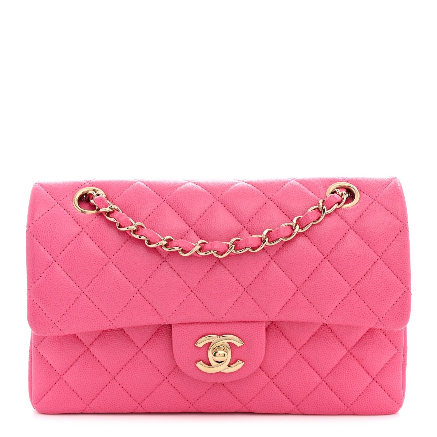 Chanel Caviar Quilted Small Double Flap Pink