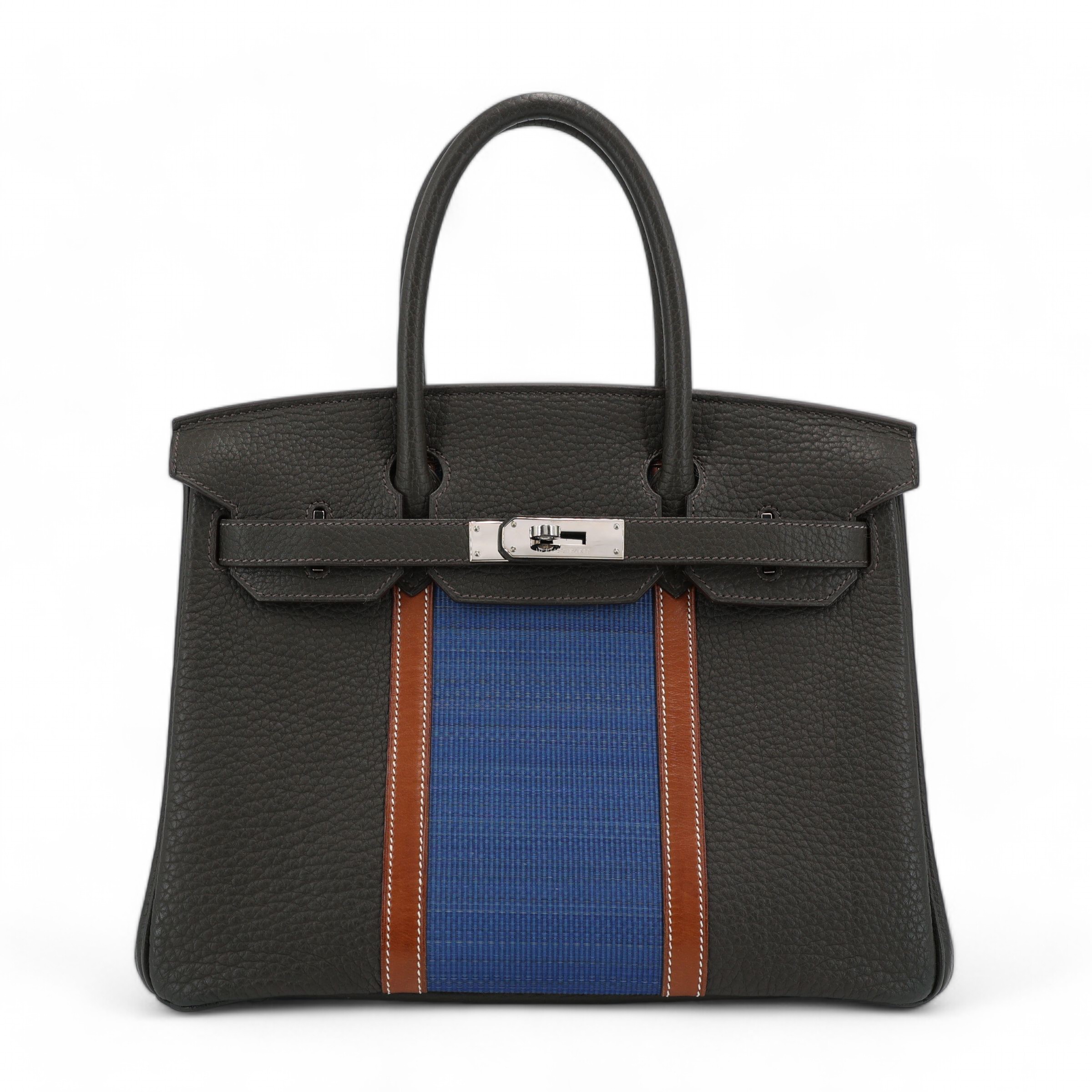 Hermes Very Good ( Rank A) HERMÈS Limited Edition Birkin 30 Club Fauve (34) Bleu Thalassa (7A) Vert Bronze (60) Fjord Ottomane Palladium hardware R (2014)