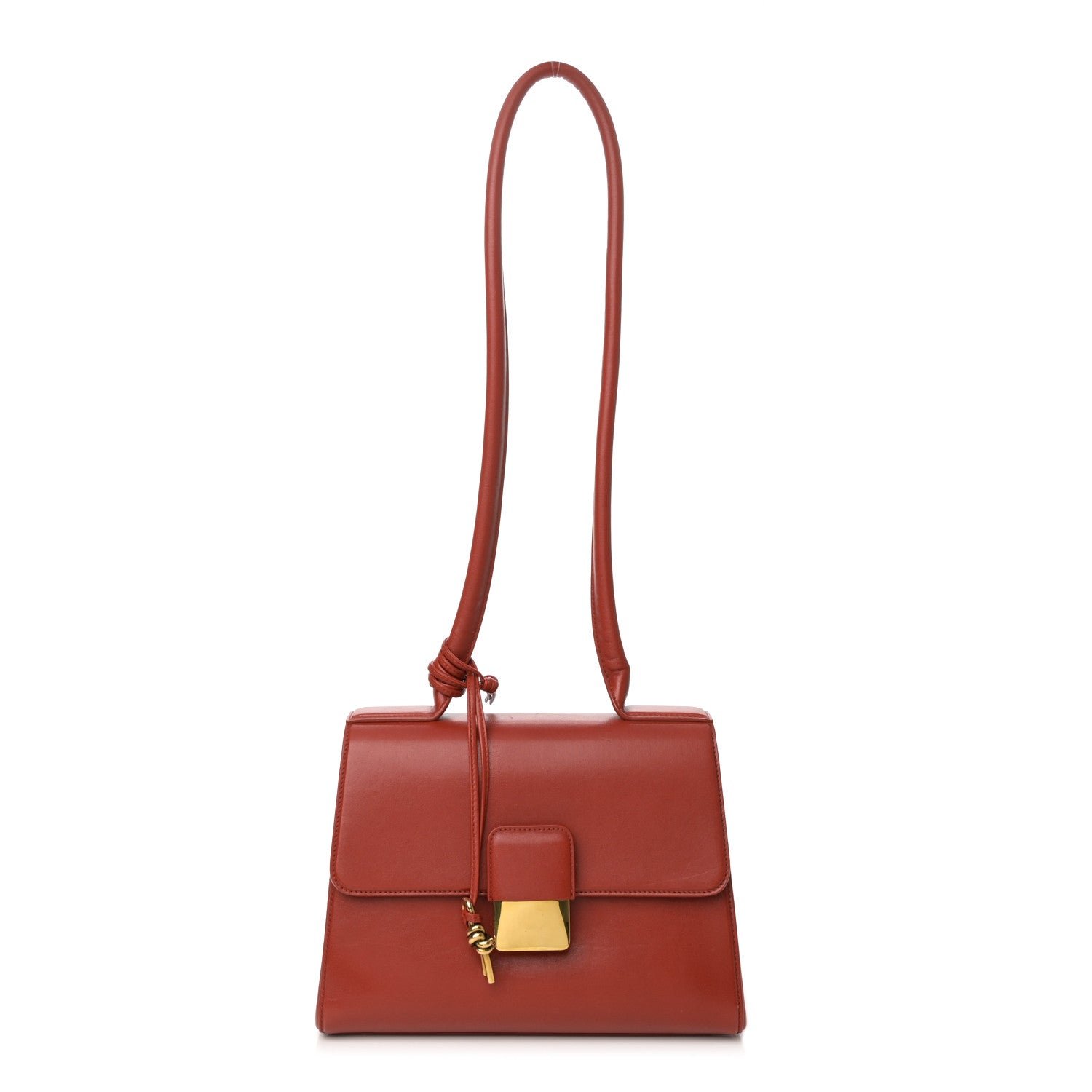Bottega Veneta Calfskin Medium Desiree Shoulder Bag Red