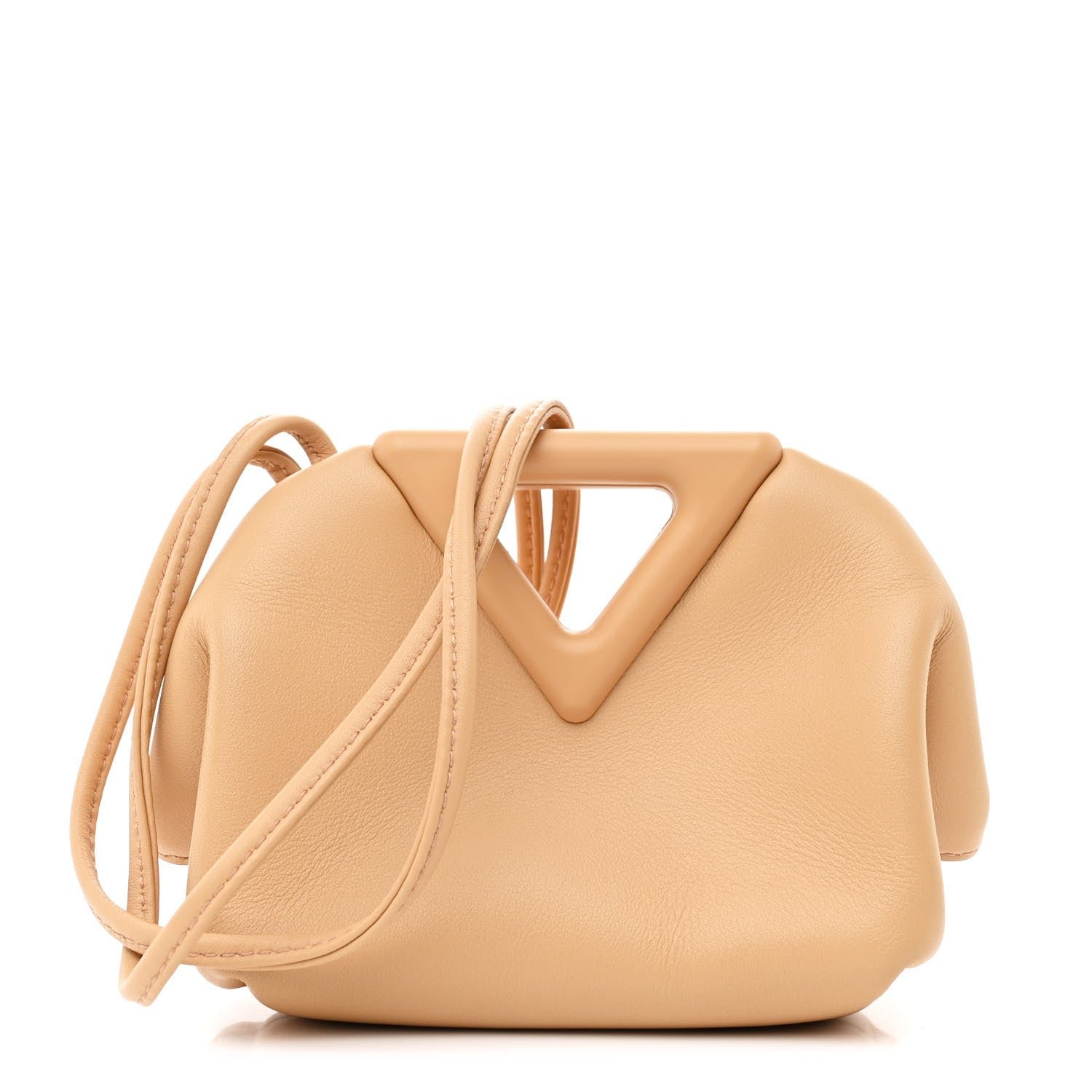 Bottega Veneta Calfskin Small The Point Triangle Bag Almond