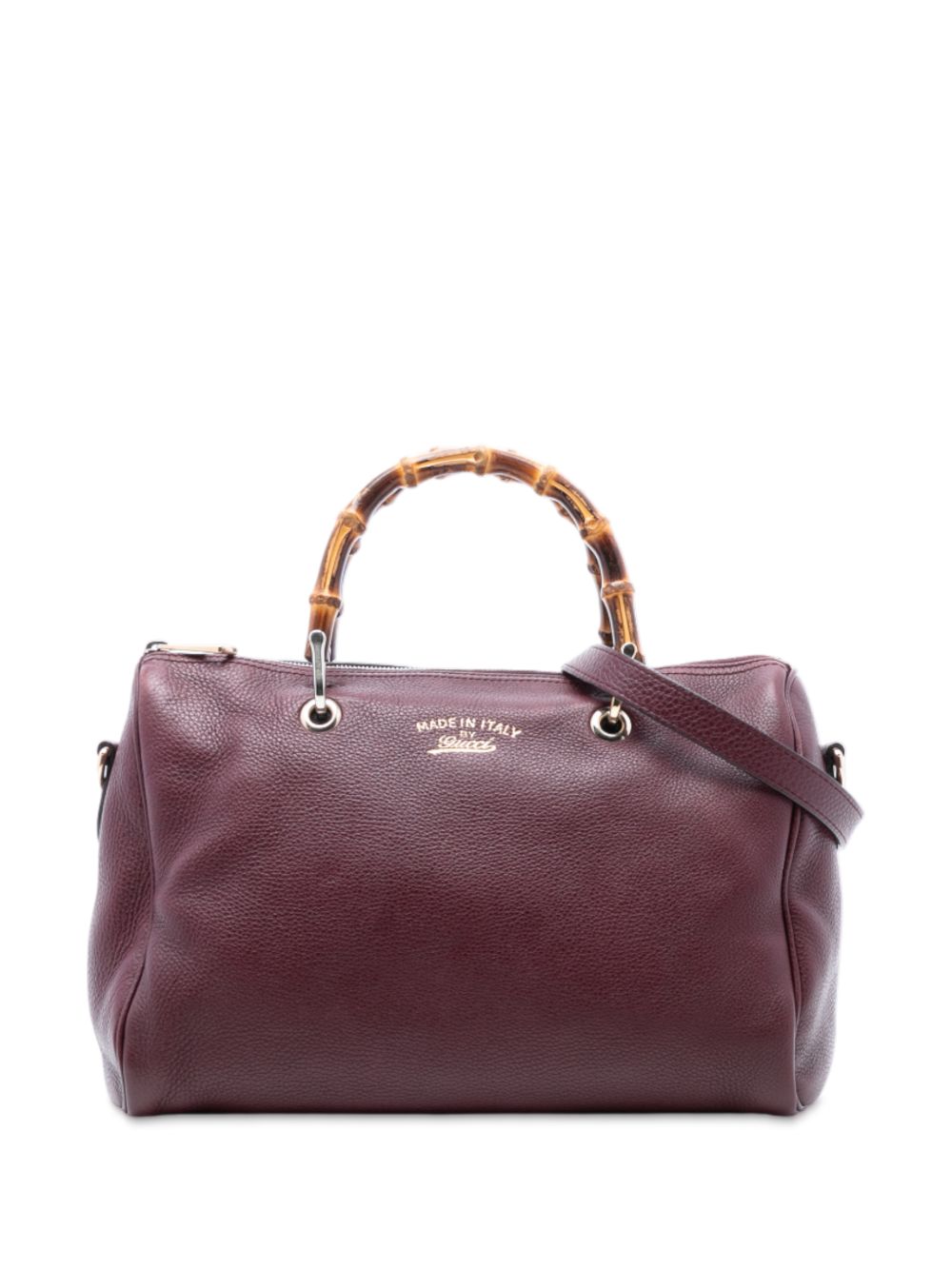2016-2025 Medium Calfskin Bamboo Shopper Boston Bag satchel