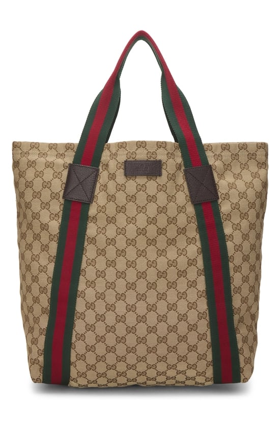 Original GG Canvas Flat Web Tote
