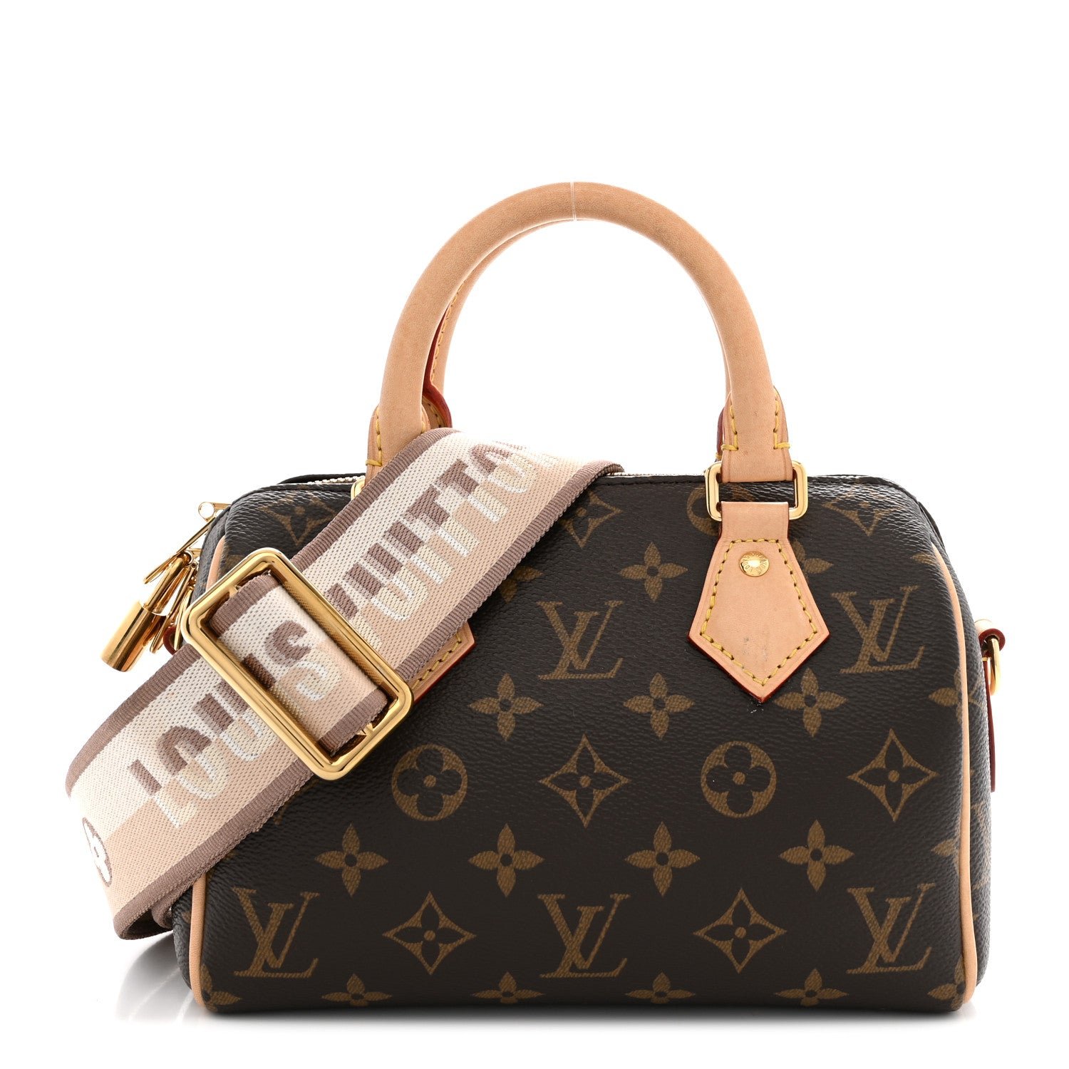 Louis Vuitton Monogram Speedy Bandouliere 20 Beige