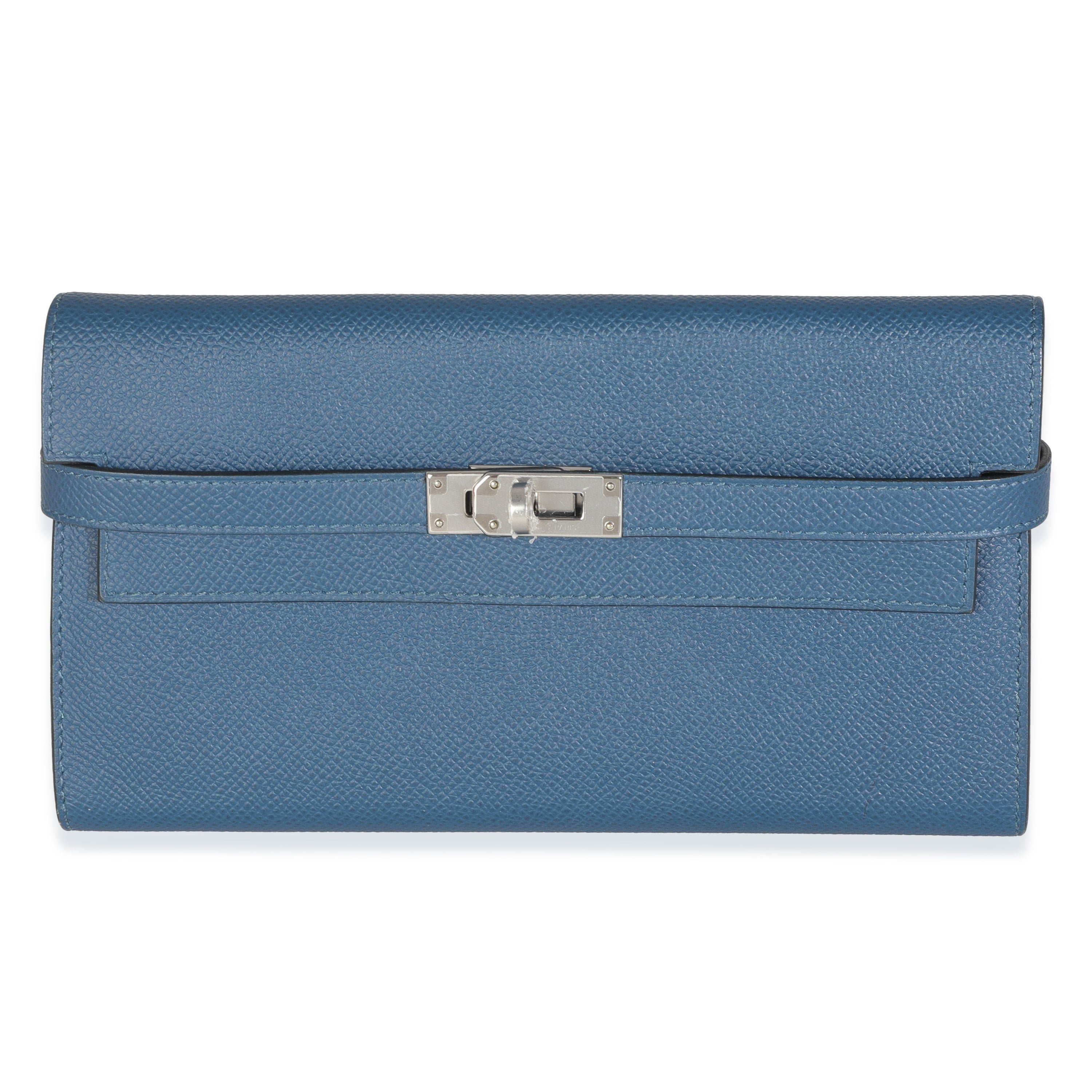 Hermes Deep Bleu Vert Bosphore Verso Epsom Kelly Wallet PHW